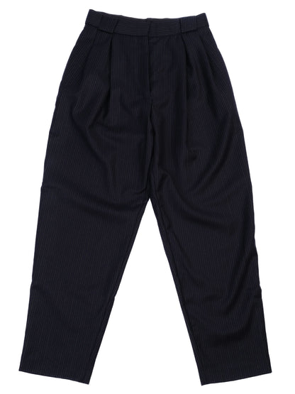 Excellent Tara Jarmon Blue Wool Pants Size S Pinstriped Design