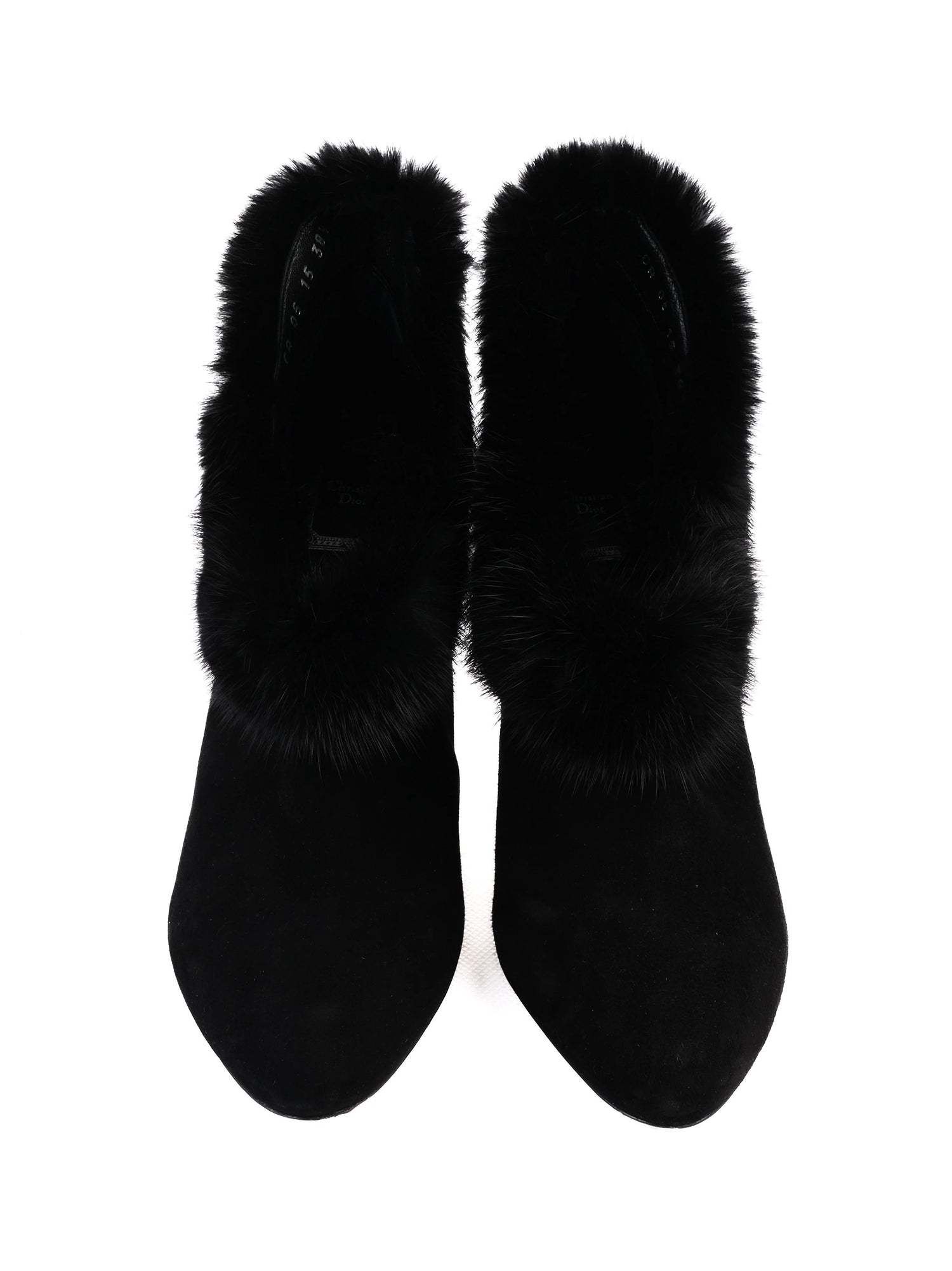 Excellent Dior Black Leather High-Heeled Shoes Size 38.5