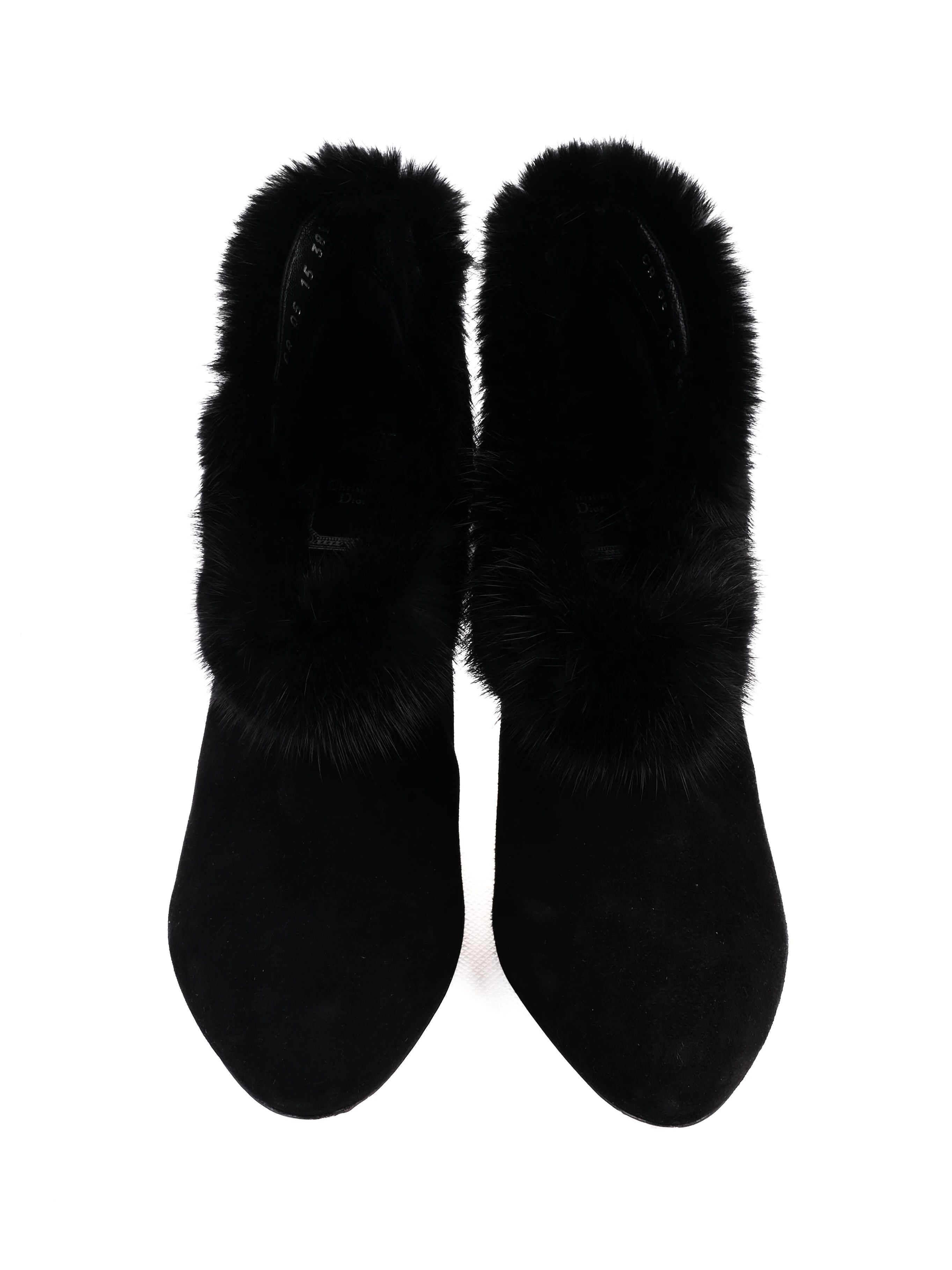 Excellent Dior Black Leather High-Heeled Shoes Size 38.5