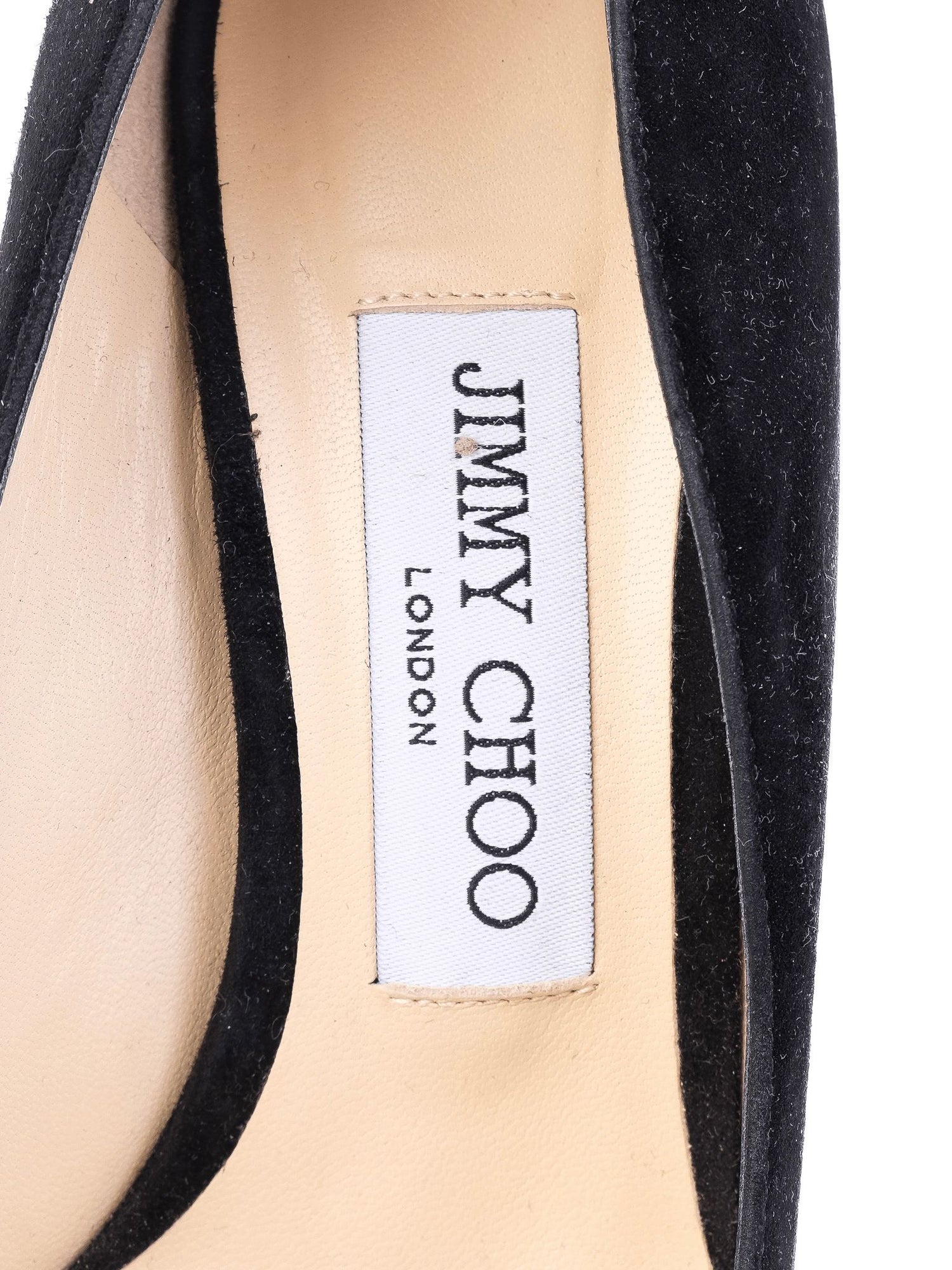 Excellent Jimmy Choo Black High-Heeled Shoes Genuine Suede Size 36