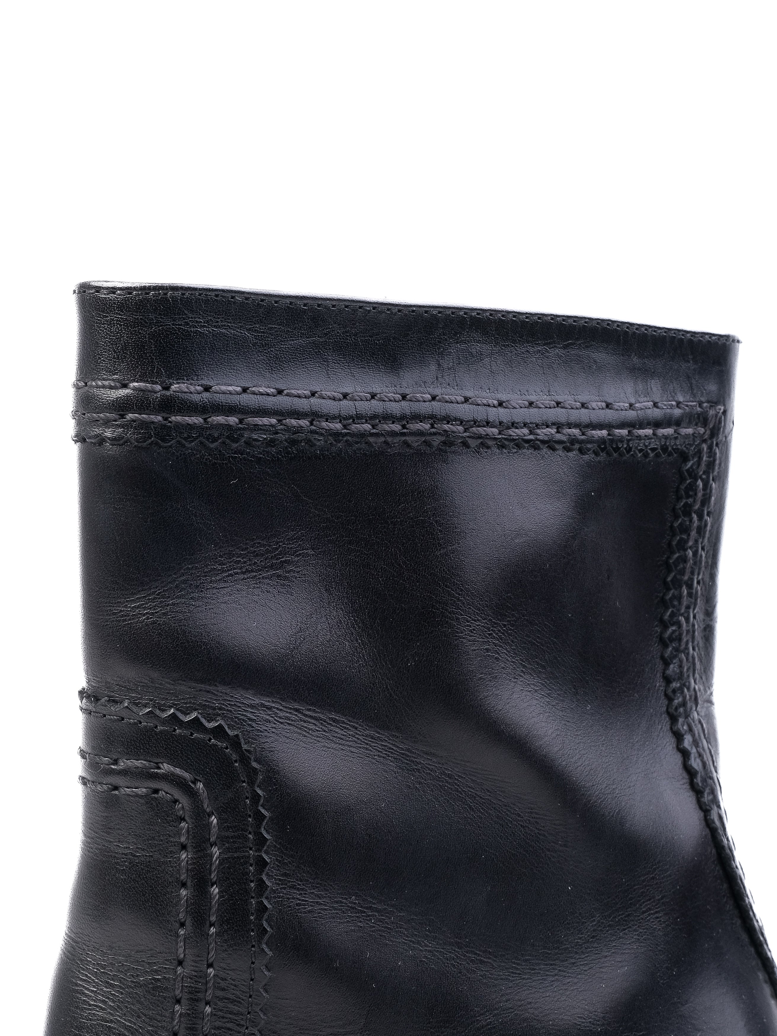 Excellent Jil Sander Black Leather High-Heeled Ankle Boots Size 40