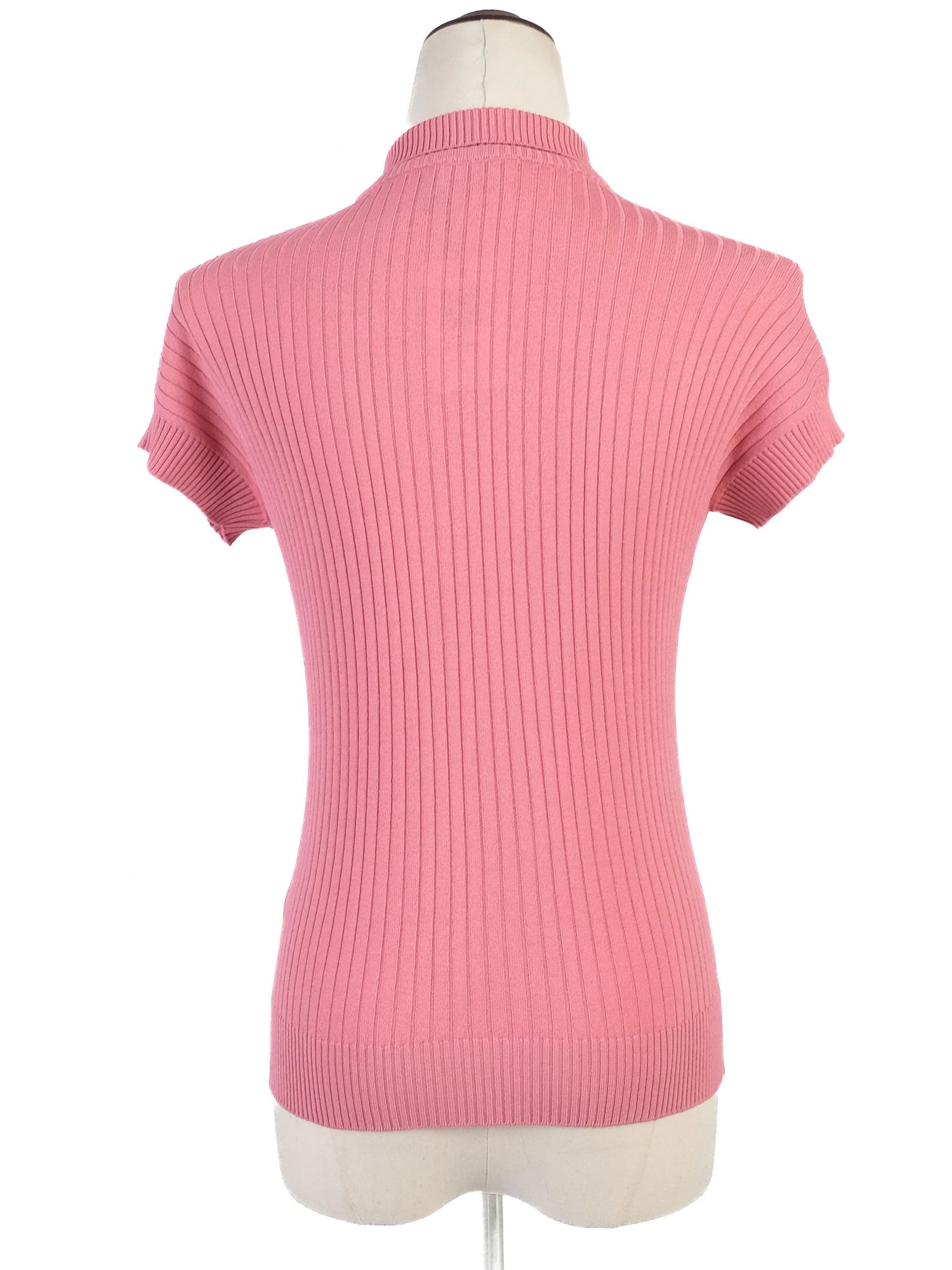 Excellent Red Valentino Pink Ribbed Sweater with Collar