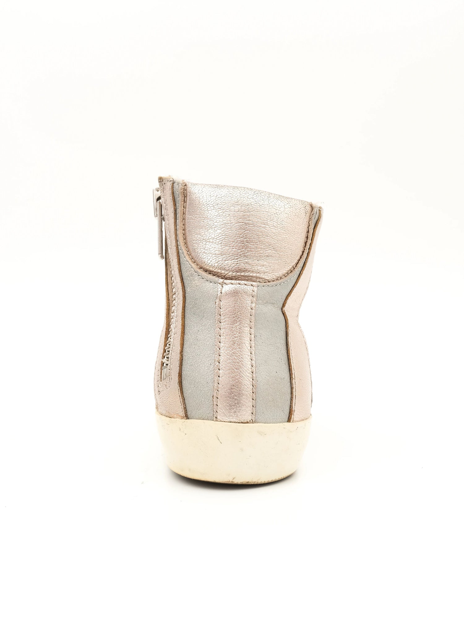 Excellent Philippe Model Gray Leather High-Top Sneakers Size 36