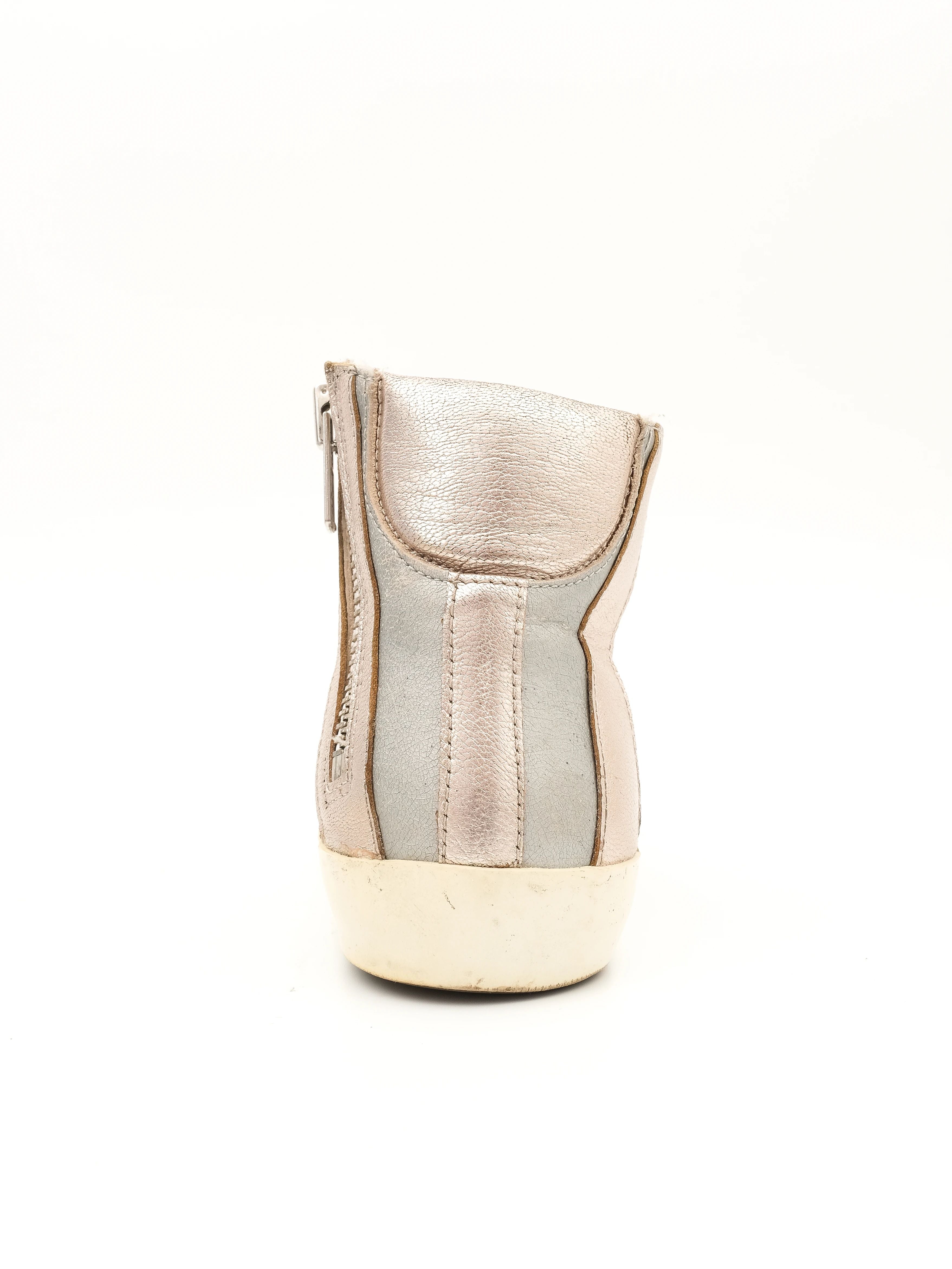 Excellent Philippe Model Gray Leather High-Top Sneakers Size 36