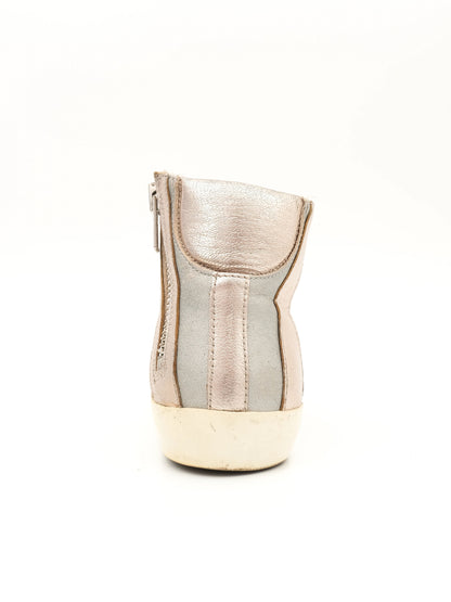 Excellent Philippe Model Gray Leather High-Top Sneakers Size 36