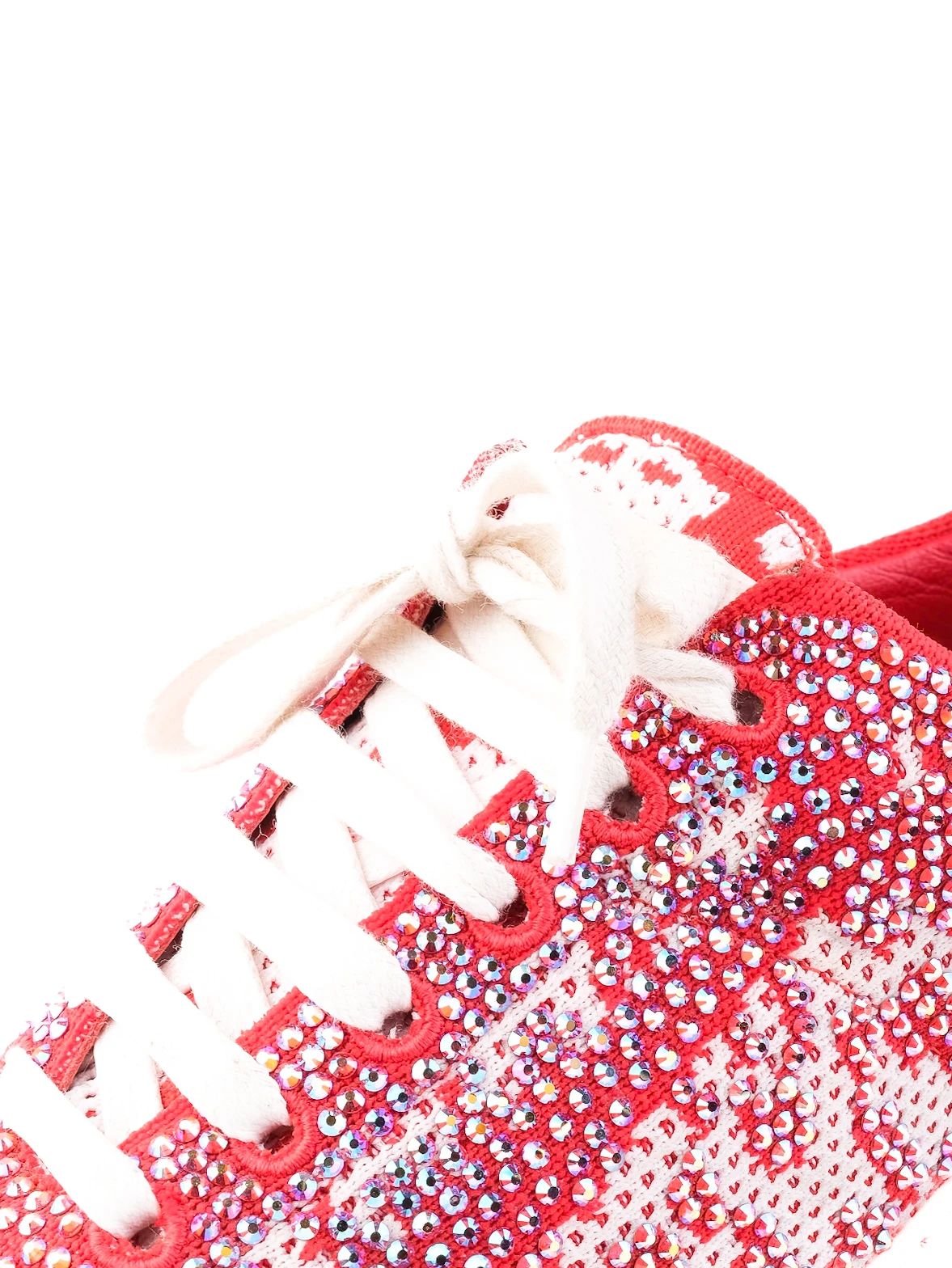 Excellent Lesilla Red Rhinestone Sneakers Women&