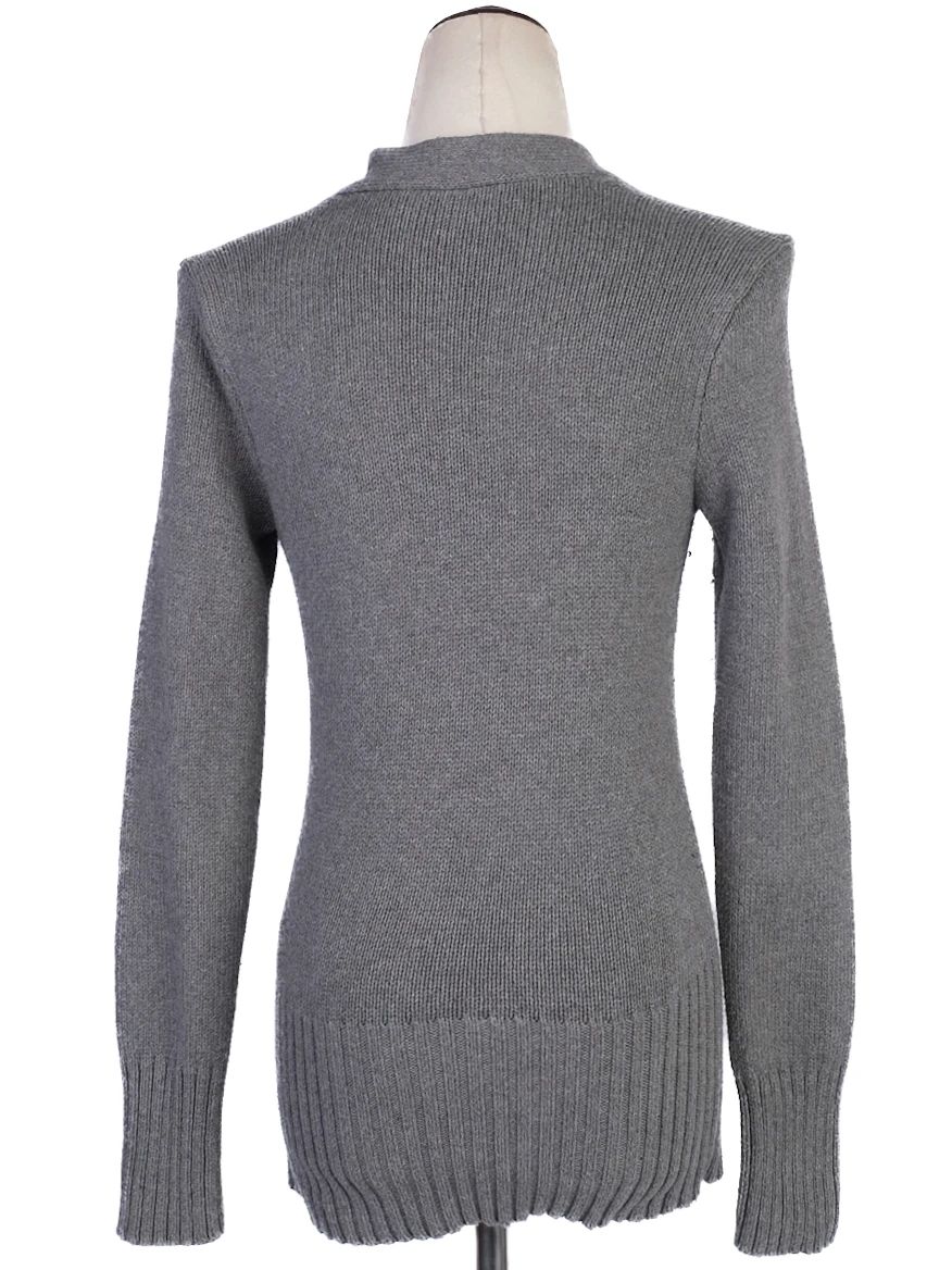 Excellent Ralph Lauren Gray V-Neck Sweater Women Cotton Size M