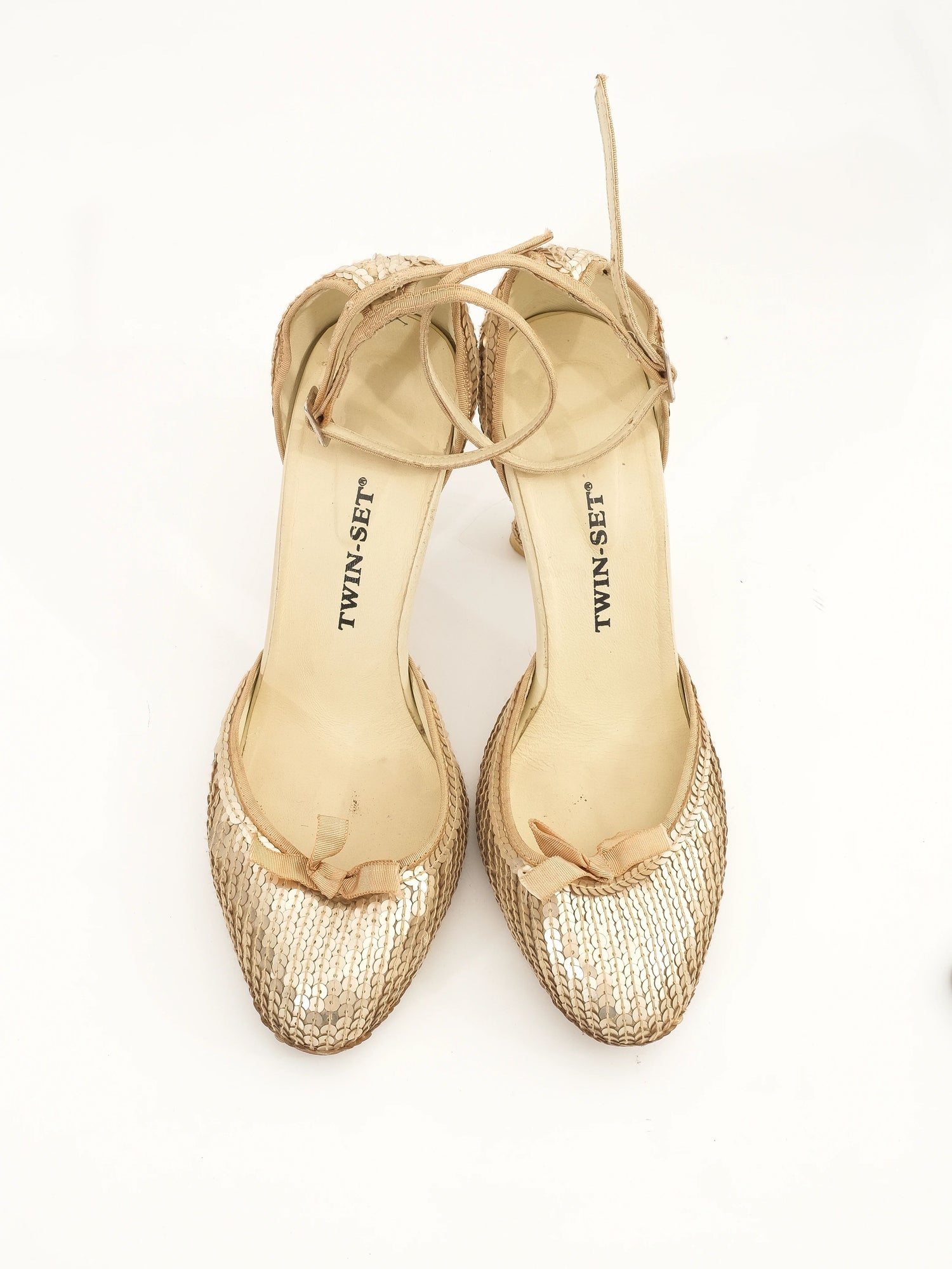 Excellent TWINSET Yellow Leather High-Heeled Shoes Size 38