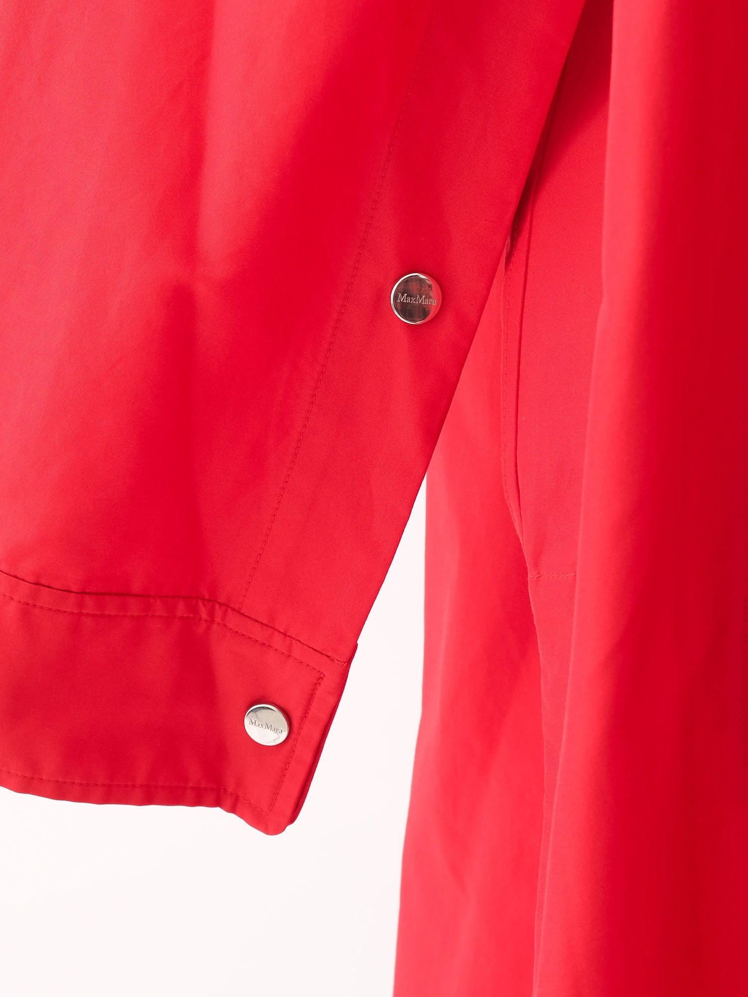 Excellent Max Mara Red Hooded Coat Size S Polyester