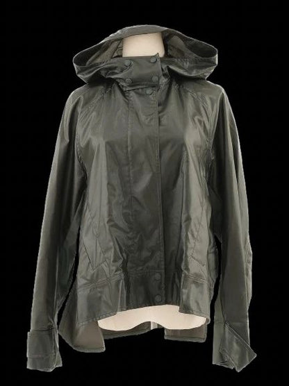 Excellent Sportmax Green Wool Hooded Jacket Size L with Pockets