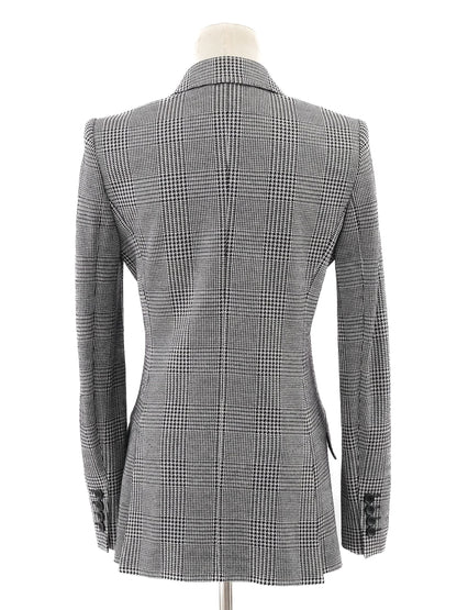 Excellent Max Mara Gray Wool Double-Breasted Blazer Size S