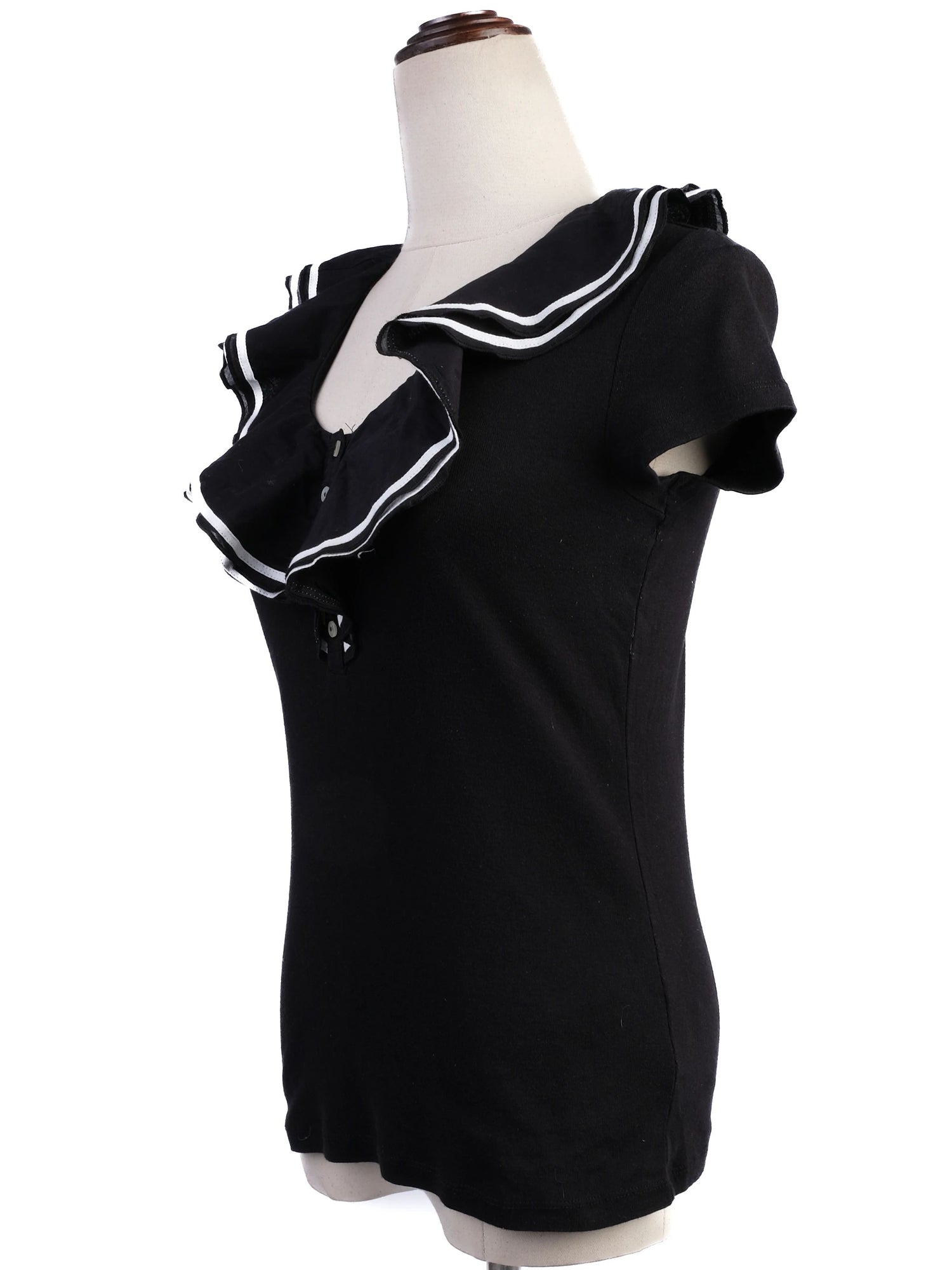 Excellent Ralph Lauren Black Cotton Short-Sleeve Top XS