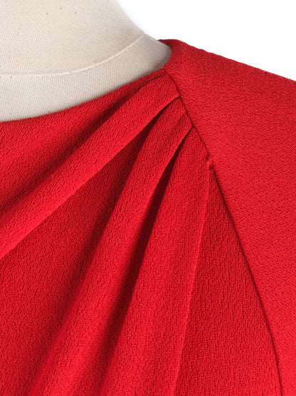 Excellent Louis Vuitton Red Viscose Dress Size XS with Zip Closure