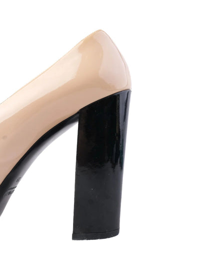 Excellent Miu Miu White Leather High-Heeled Platform Shoes Size 39