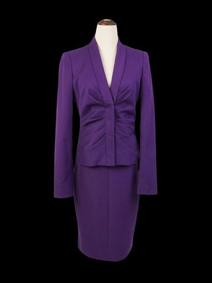 Excellent Versace Women’s Purple Cotton Suit Size M Blazer &amp; Skirt