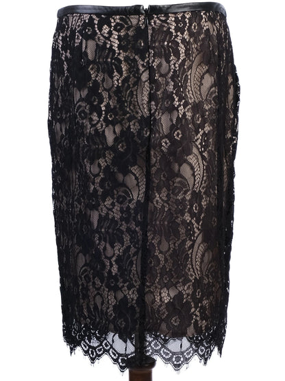 NEW By Malene Birger Black Lace Floral Pencil Skirt Size M