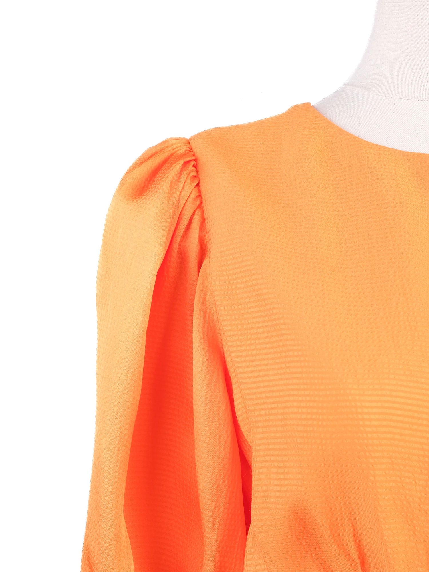 Perfect Ted Baker Orange Puff Sleeve Dress with Cut-Out Back