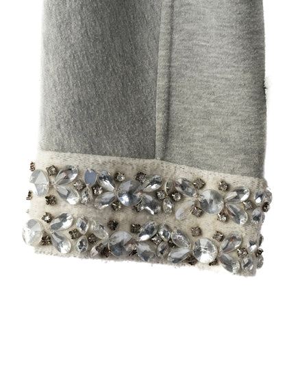 Excellent Phillipp Plein Gray Sweatshirt M with Graphic Deer &amp; Embellishments