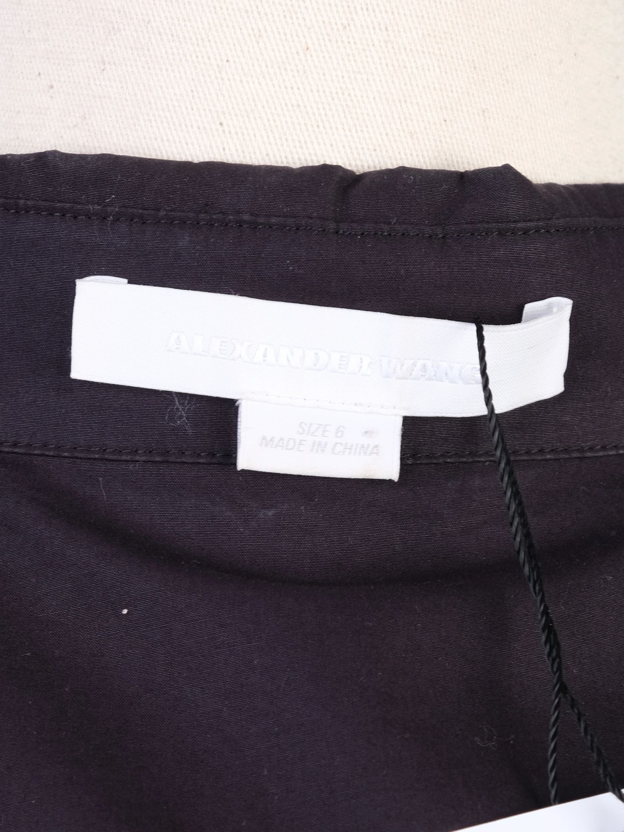 Excellent Alexander Wang Black Cotton Sleeveless Button-Up Dress