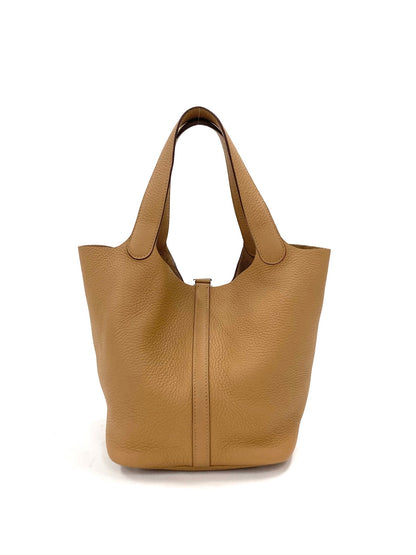 Hermes Beige Picotin MM,Taurillon Clemence PHW  Z Stamp
