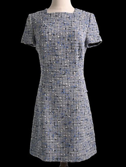 Dior Blue Tweed Dress Perfect Condition Size XS Women