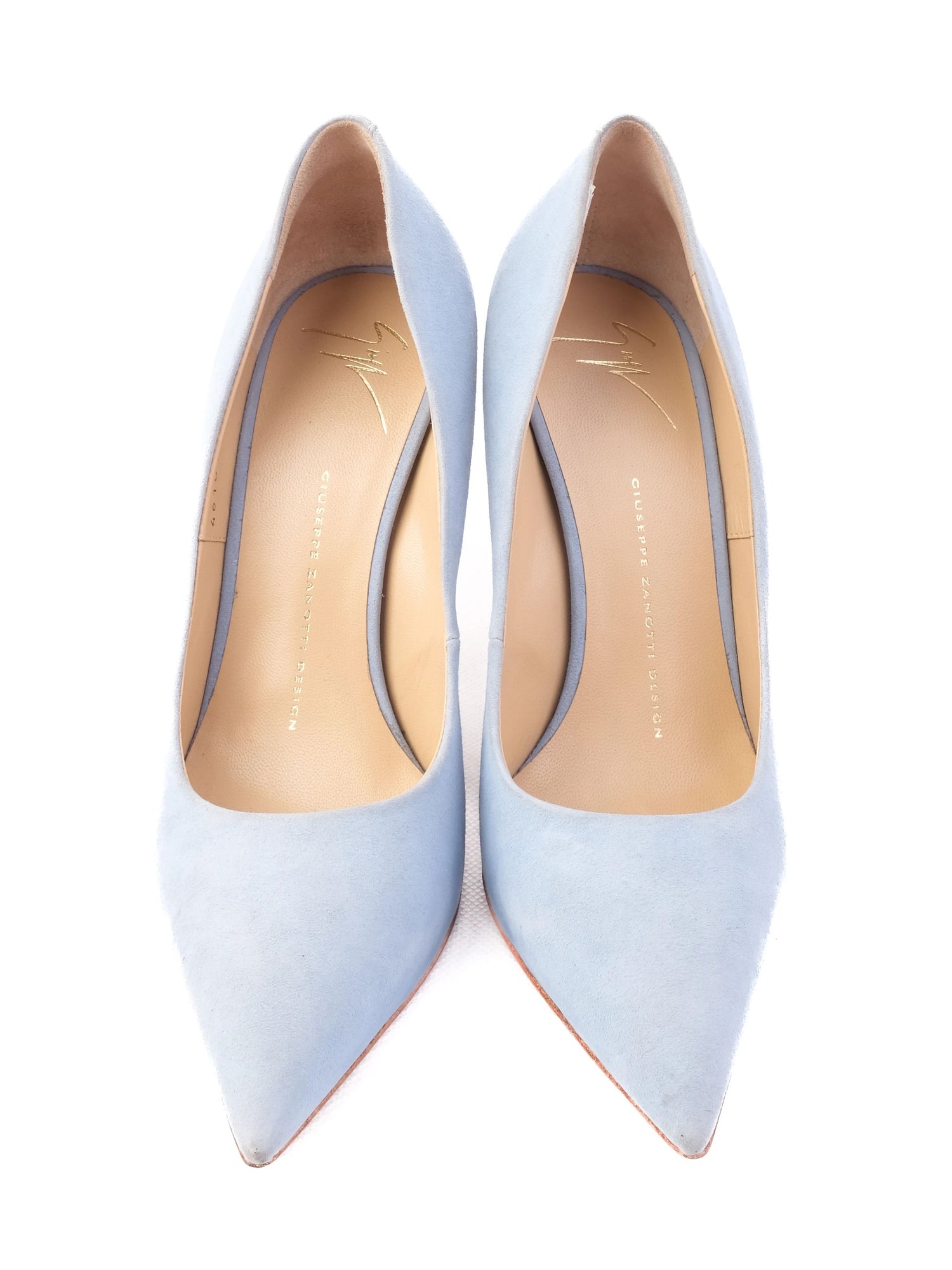 Excellent Giuseppe Zanotti Blue Leather High-Heeled Shoes Size 39