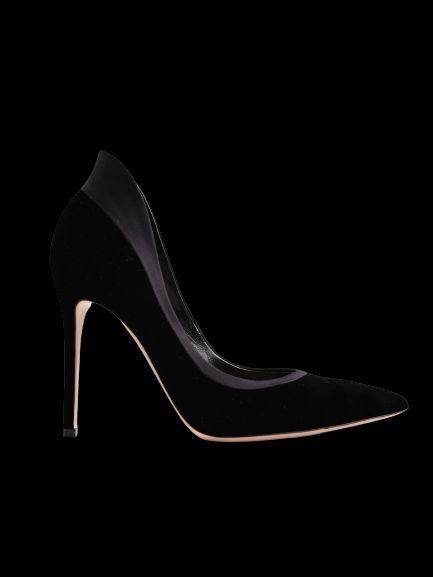 NEW Gianvito Rossi Black Velvet High Heeled Shoes Size 39