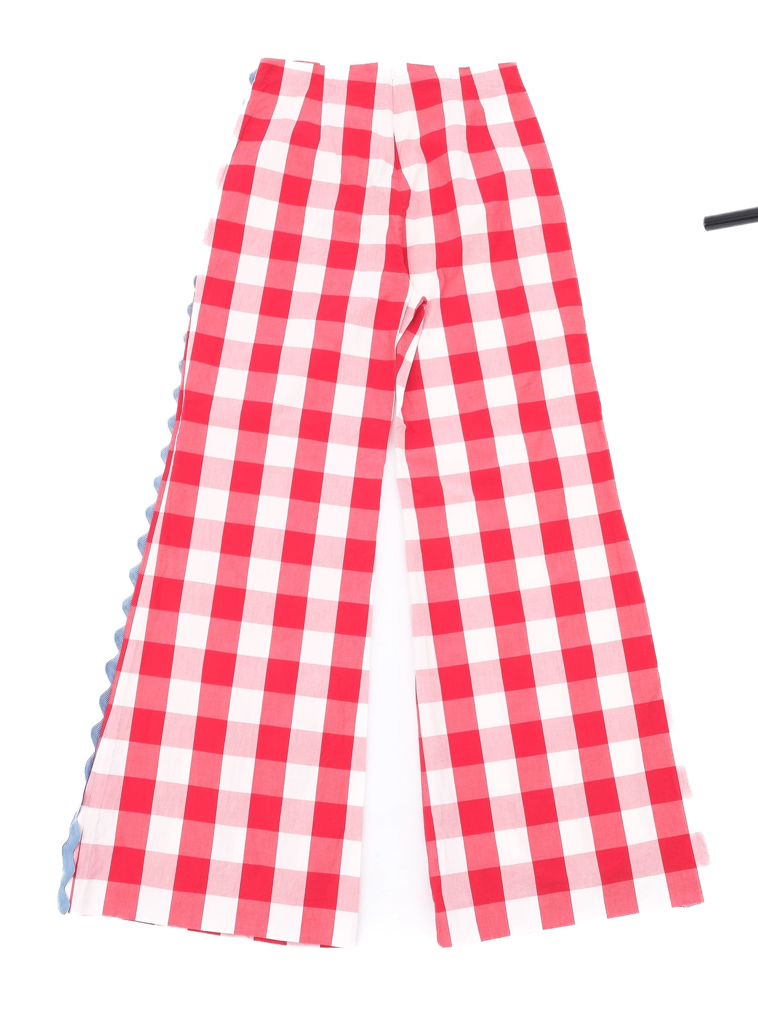 Excellent Weekend MaxMara Red Checkered Wide-Leg Pants Size M