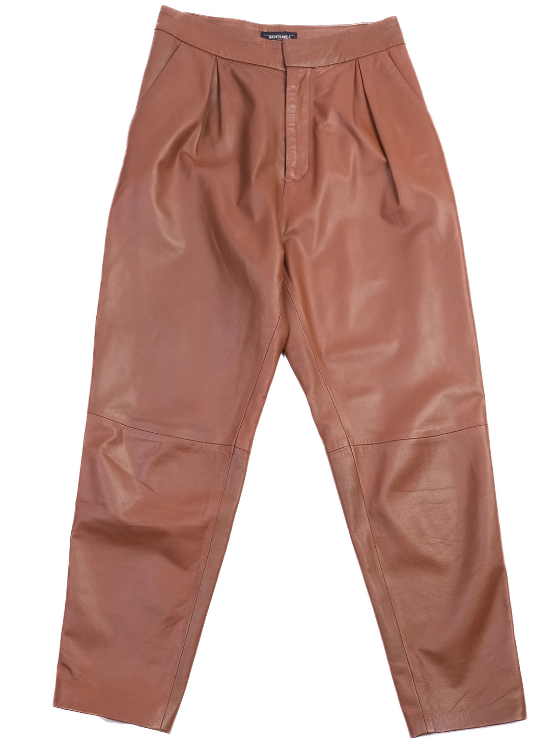 Excellent Simonetta Ravizza Orange Leather Pants Size S