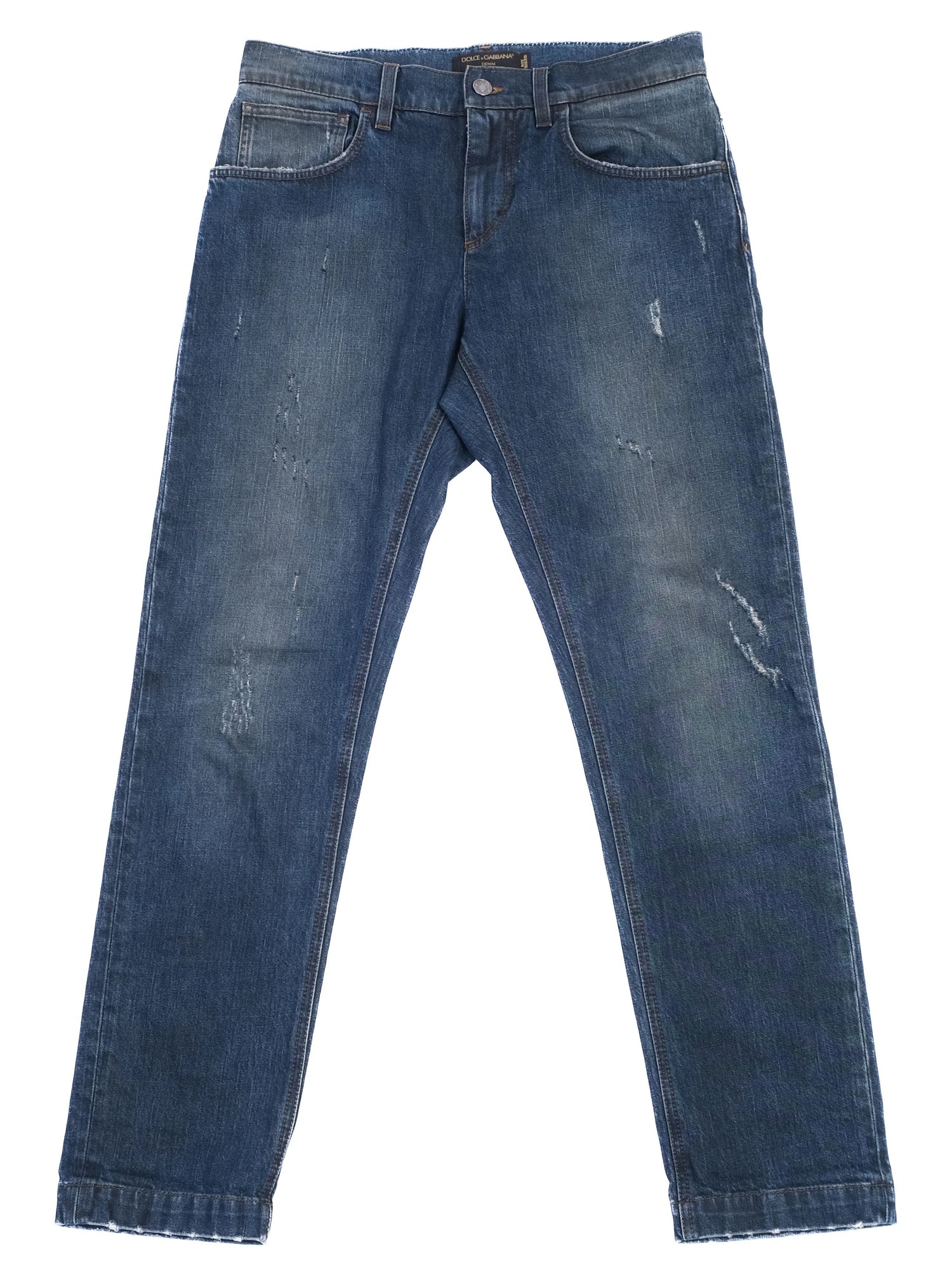 Excellent Dolce Gabbana Blue Distressed Jeans Size S