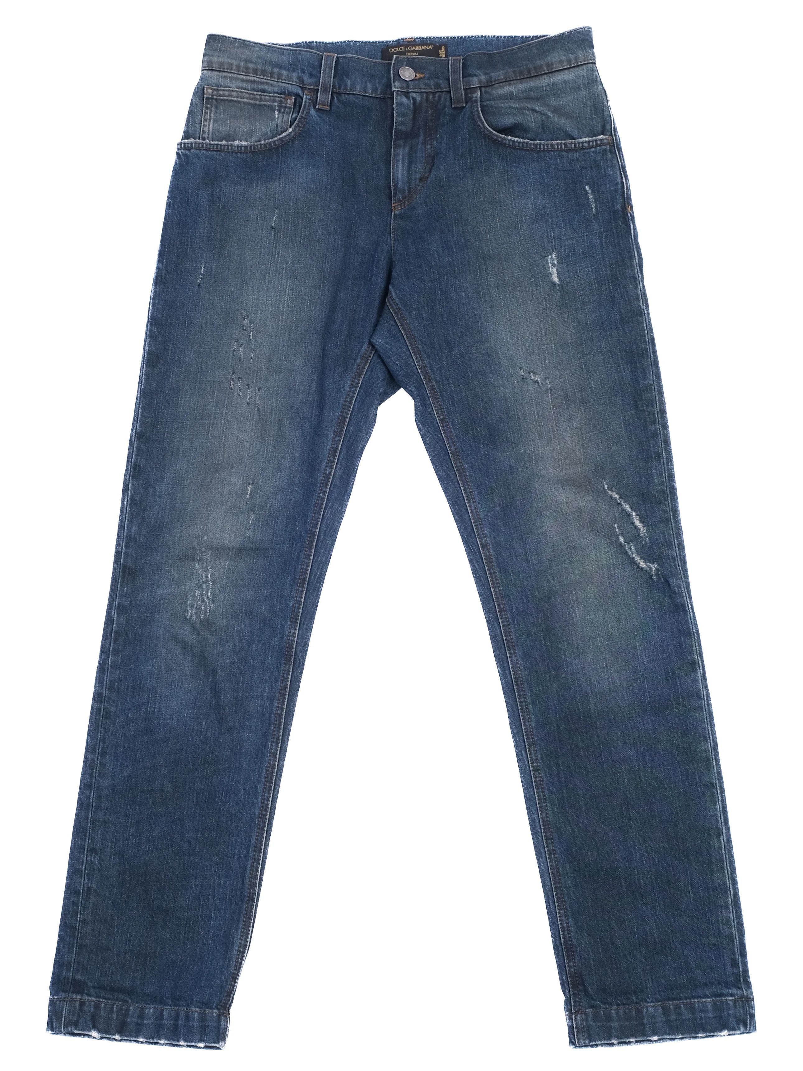 Excellent Dolce Gabbana Blue Distressed Jeans Size S