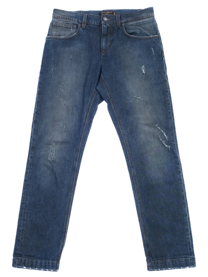 Excellent Dolce Gabbana Blue Distressed Jeans Size S