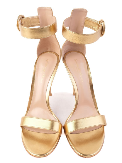 Excellent Gianvito Rossi Yellow Leather High-Heeled Sandals