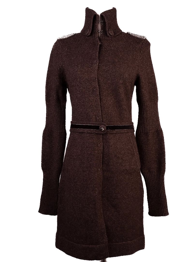 Excellent Liu Jeans Orange Wool Coat Size S with High Collar