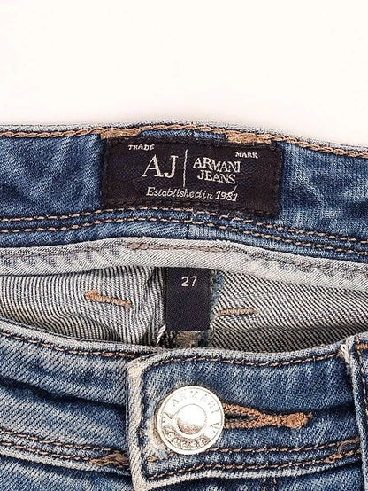 Excellent Armani Jeans Distressed Blue Cotton Size N/A