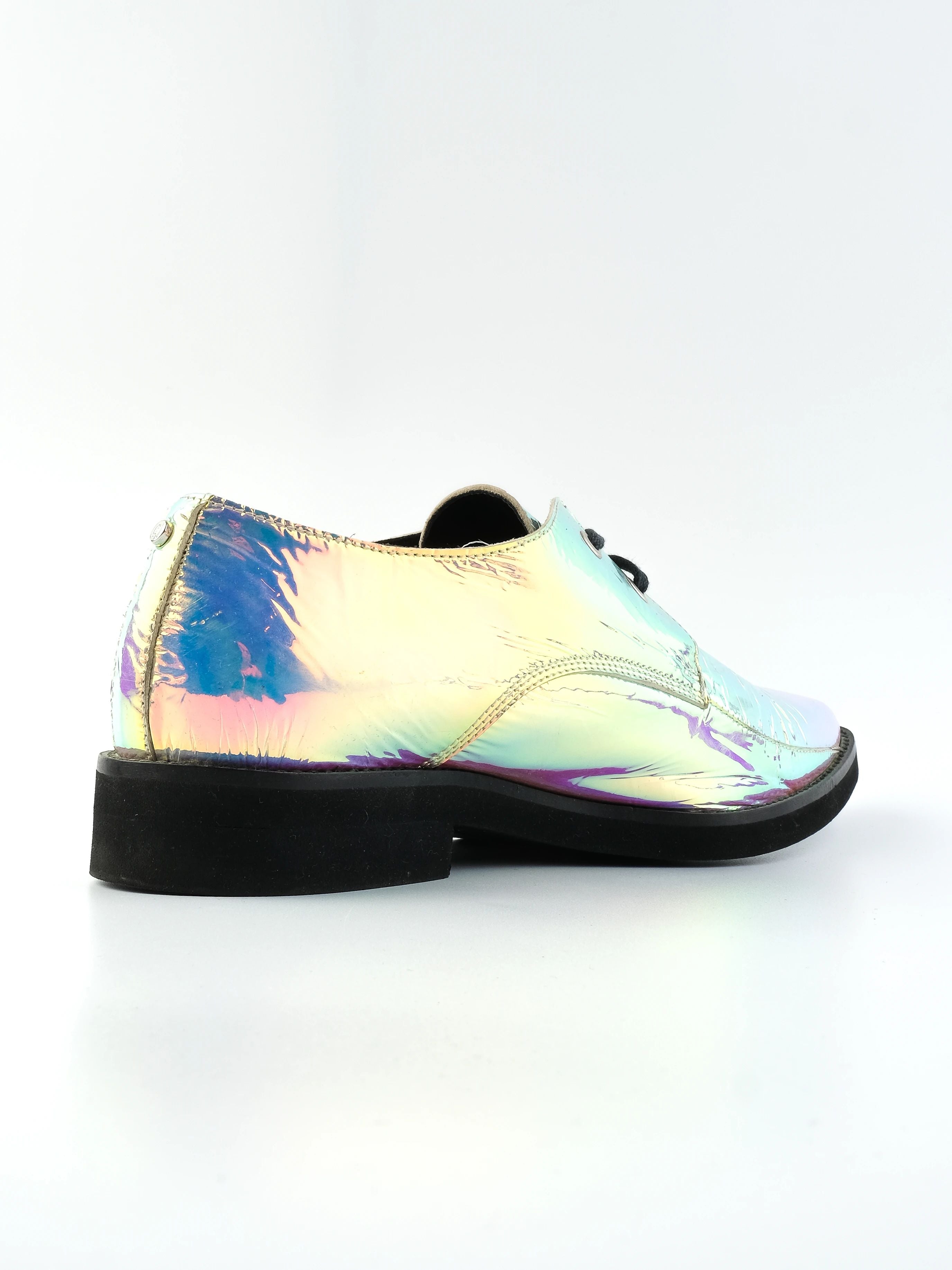 Excellent Alexander McQueen Iridescent Leather Dress Shoes Size 39