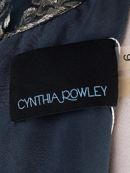 Cynthia Rowley Black Dress Size M Gold Floral Pattern Excellent Condition