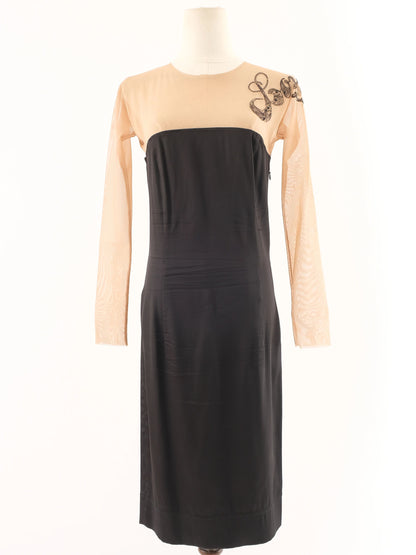 Excellent Love Moschino Dress Beige Top Black Skirt Size M