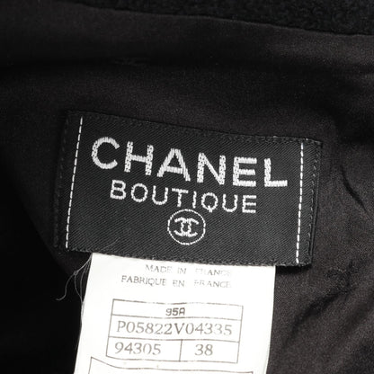 Chanel Black Coco Mark Button Dress Wool P 05822v 04335