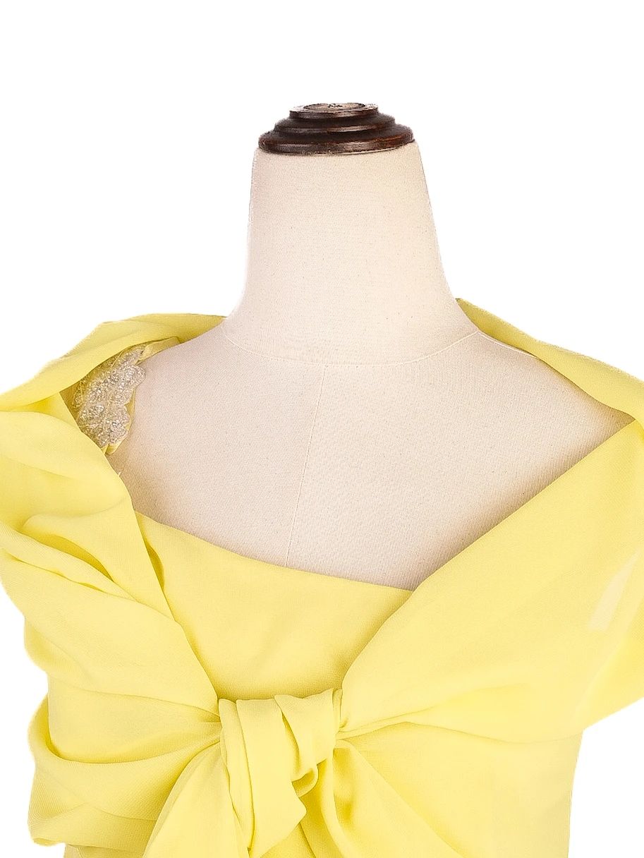 NEW Pronovias Yellow Asymmetrical One-Shoulder Dress Women&