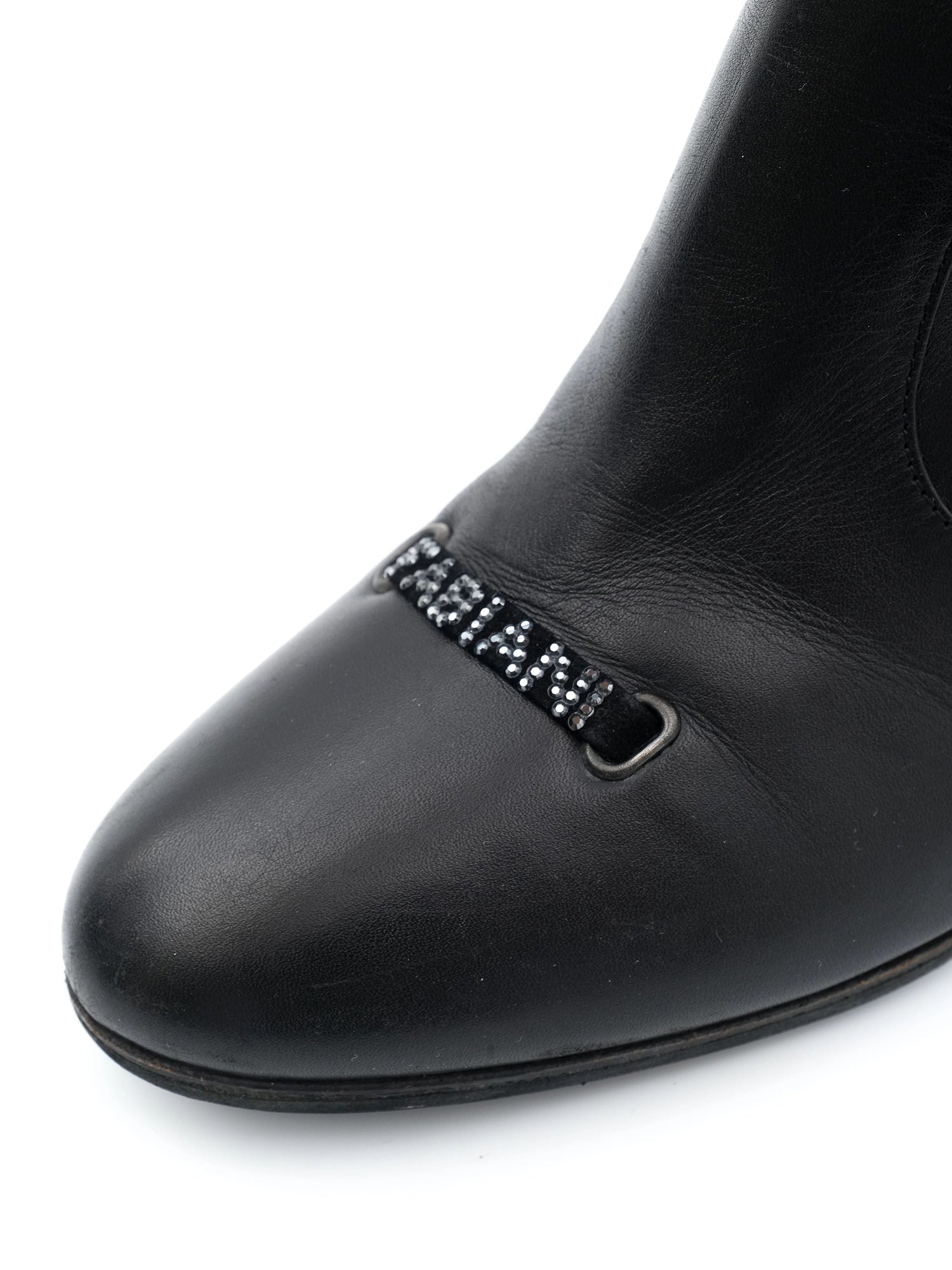 Excellent Giovanni Fabiani Black Leather Knee-High Boots Size 38