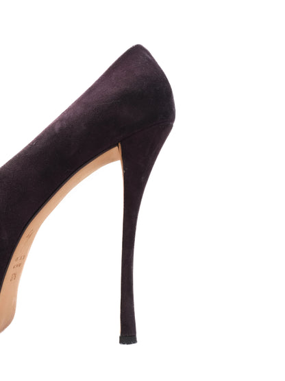Excellent Giuseppe Zanotti Purple Suede High-Heeled Platform Shoes Size 37.5