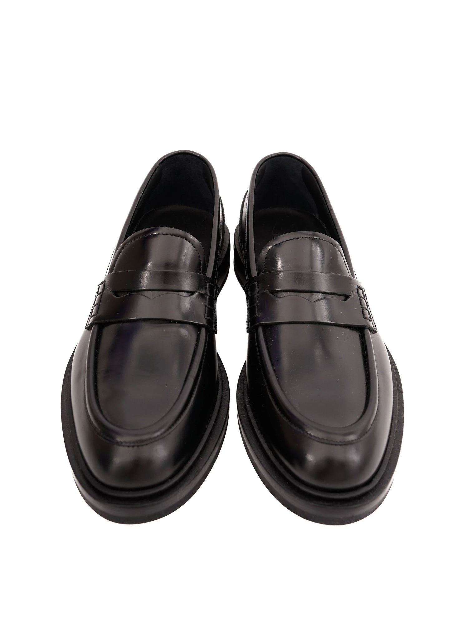 Excellent Dolce Gabbana Black Leather Loafers Size 40 Men