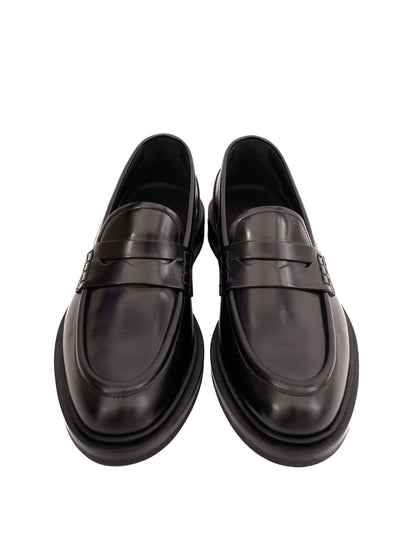 Excellent Dolce Gabbana Black Leather Loafers Size 40 Men