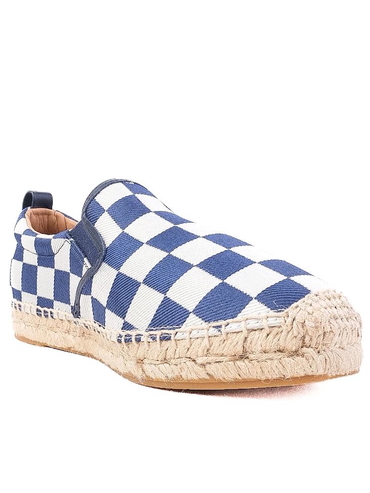 Excellent Marc Jacobs Slip-On Shoes Fabric Blue White Size 37.5