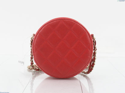 Chanel Matelasse Caviar Skin Coco Mark Round Chain