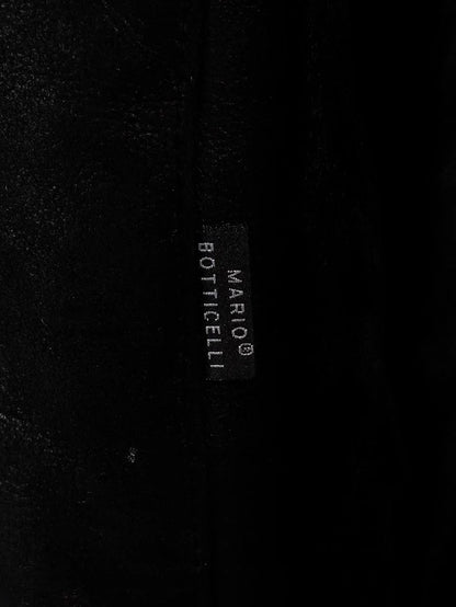 Average Mario Botticelli Black Coat with Textured Fur-Like Collar