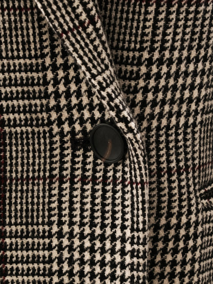 Excellent Reiss Wool Gray Plaid Blazer Double-Breasted Size XXS