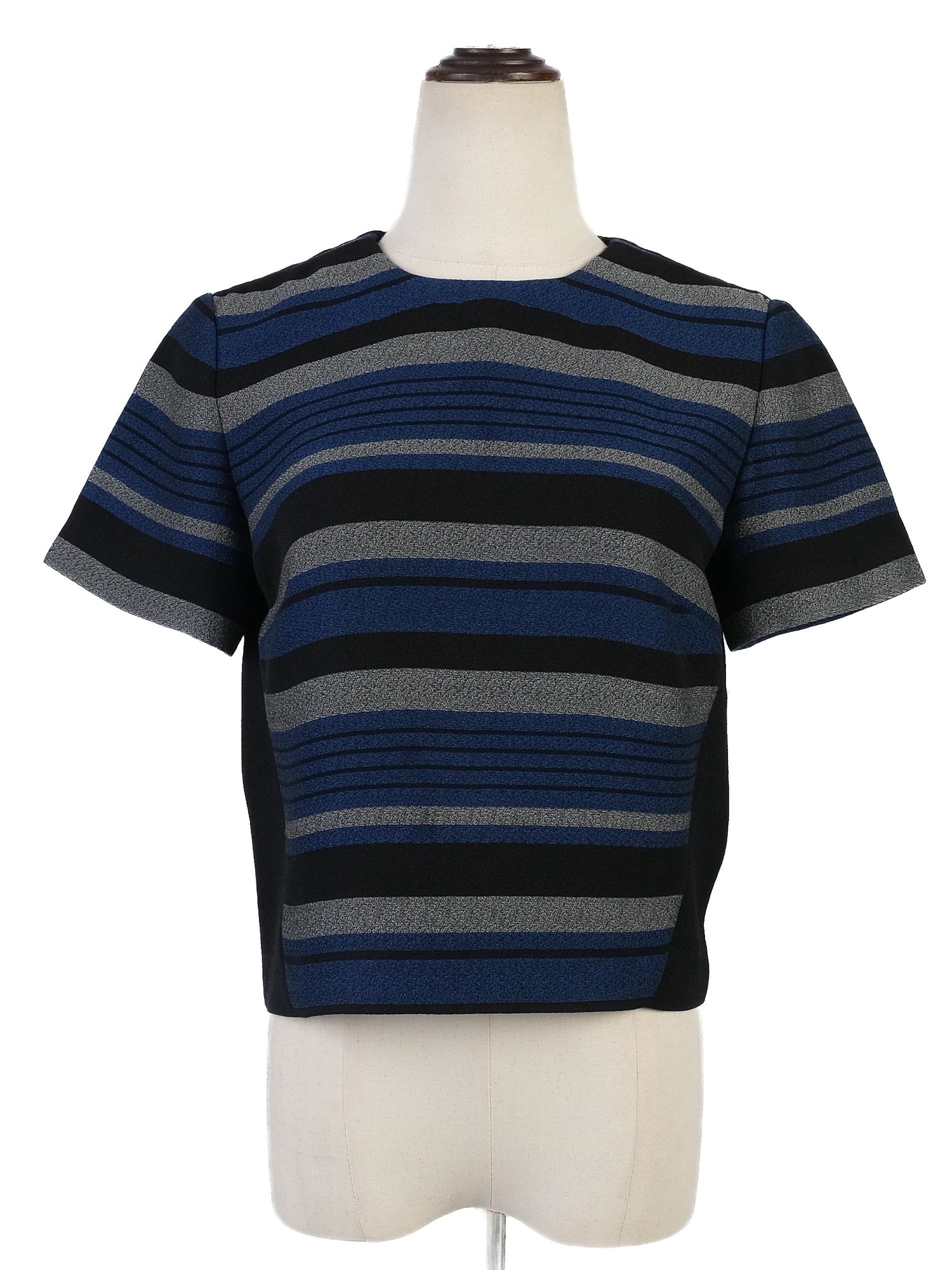 Excellent Proenza Schouler Striped Top Black Blue Gray Size S