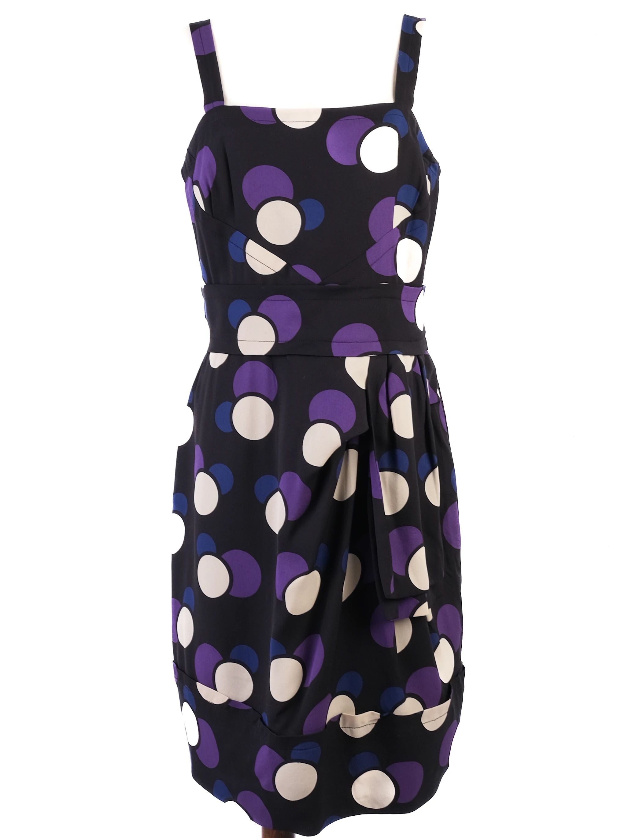 Excellent Marc Jacobs Silk Sleeveless Dress Size M Polka Dots